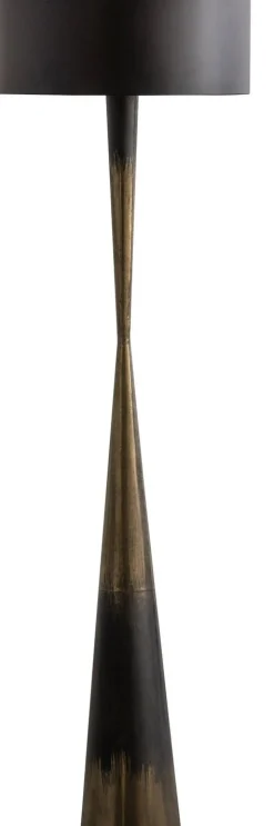 Vloerlampen|Vloerlampen-WOOOD Blackout too Vloerlamp Blac, Brass