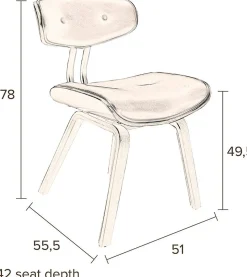 Eetkamerstoelen Zonder Armleuning-Dutchbone Blackwood Eetkamerstoel Walnut