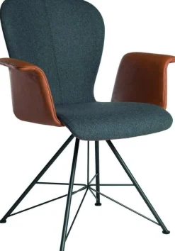 Design Stoelen|Eetkamerstoelen Met Armleuning-Bert Plantagie Blake Armstoel Bruin, Grijs