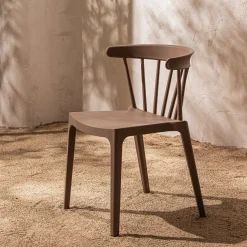 Tuinstoelen|Eetkamerstoelen Zonder Armleuning-WOOOD Bliss Tuinstoel Brown Melange