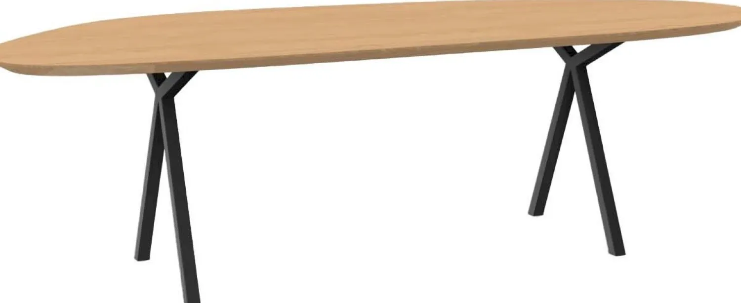 Houten Eettafels|Organische Eettafels-Studio HENK Blob Slim X-type Eettafel Natural Light