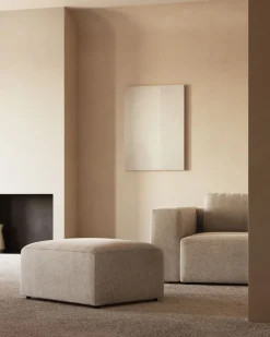 Hockers|Poefs-Kave Home Blok Voetenbank Beige