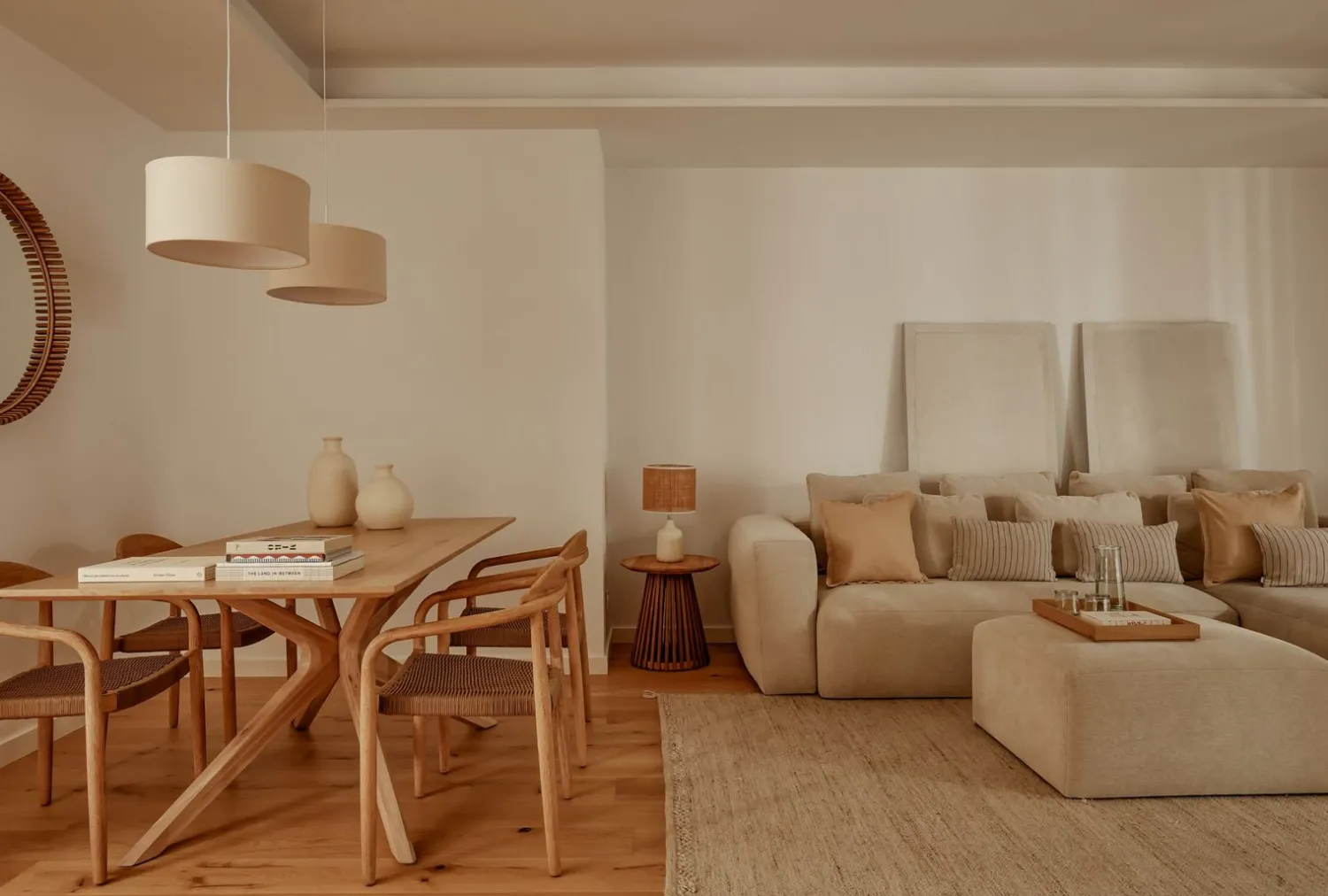 Hockers|Poefs-Kave Home Blok Voetenbank Beige