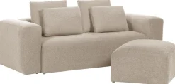 Hockers|Poefs-Kave Home Blok Voetenbank Beige