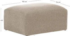 Hockers|Poefs-Kave Home Blok Voetenbank Beige