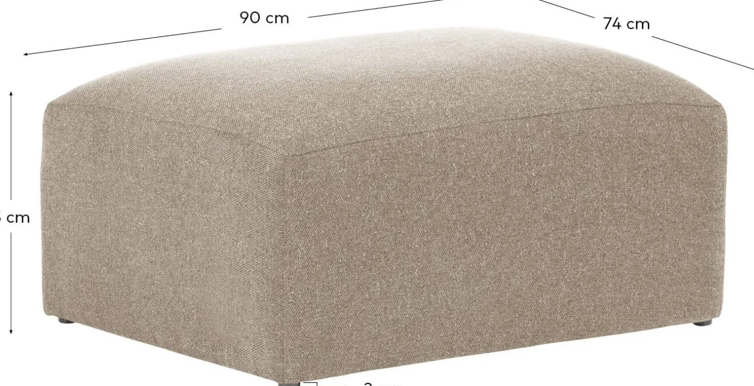 Hockers|Poefs-Kave Home Blok Voetenbank Beige