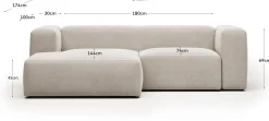 Hoekbanken-Kave Home Blok 2-Zits Hoekbank Beige