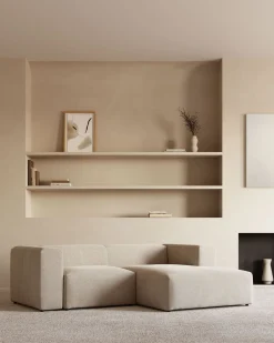 Hoekbanken-Kave Home Blok 2-Zits Hoekbank Beige