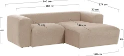 Hoekbanken-Kave Home Blok 2-Zits Hoekbank Beige