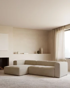 Hoekbanken-Kave Home Blok 4-Zits Hoekbank Beige