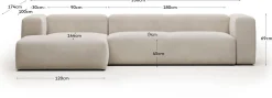 Hoekbanken-Kave Home Blok 4-Zits Hoekbank Beige