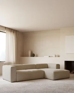 Hoekbanken-Kave Home Blok 4-Zits Hoekbank Beige