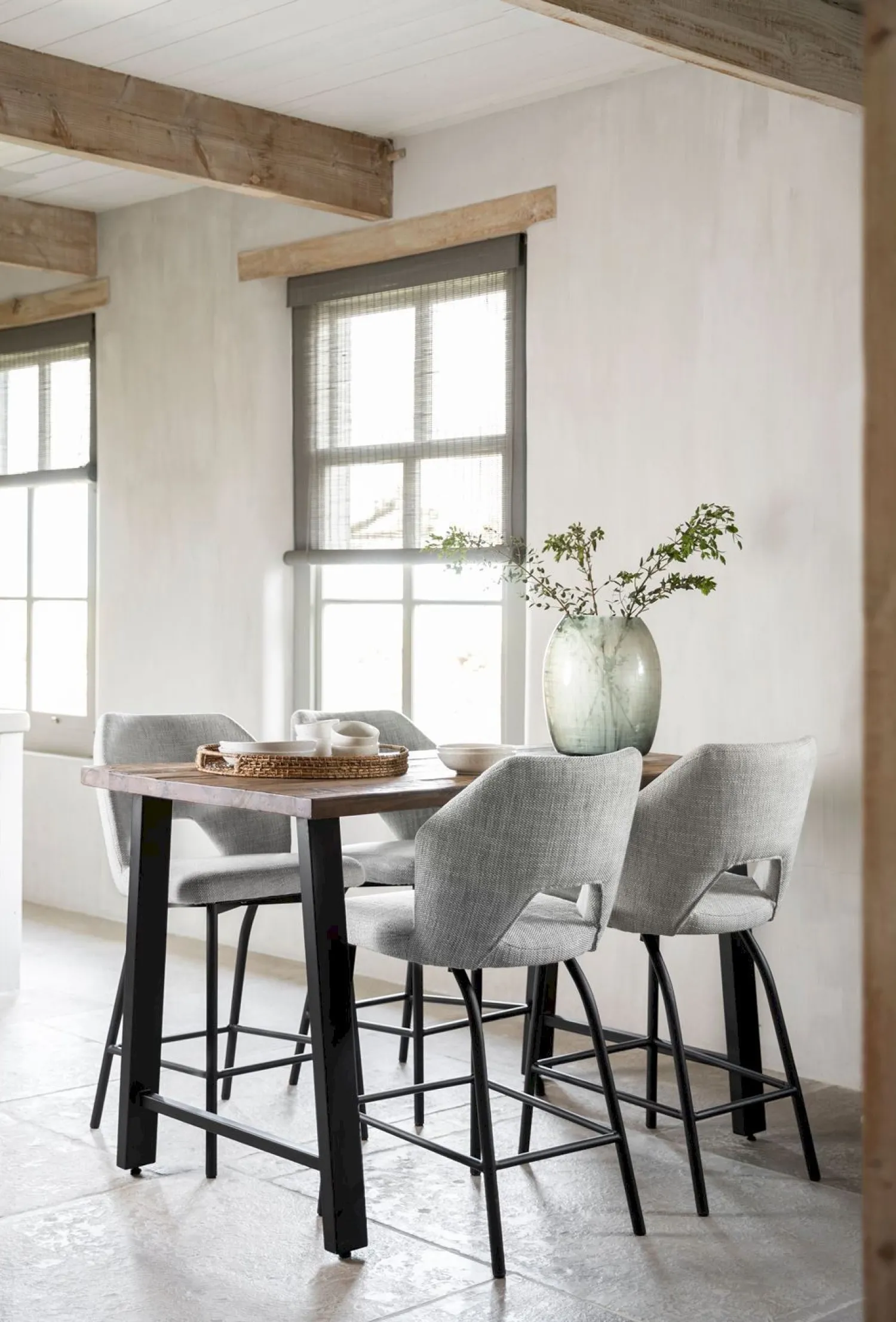 Stoffen Barkrukken-MUST Living Bloom Barkruk Polaris Light Grey