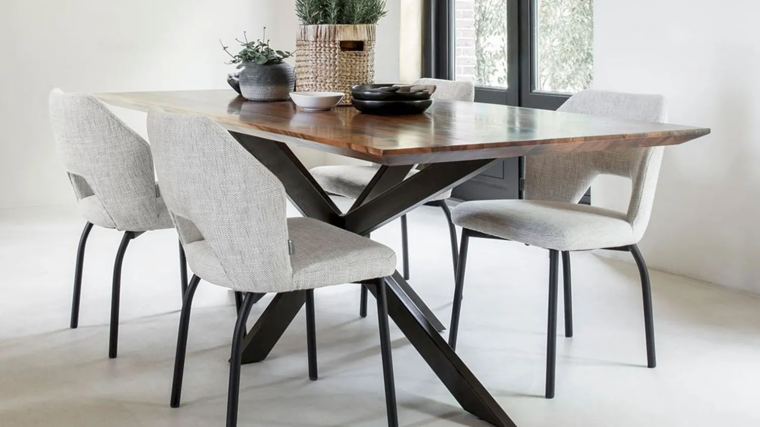 Eetkamerstoelen Zonder Armleuning-MUST Living Bloom Eetkamerstoel Polaris Natural