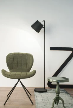 Industriële Vloerlampen|Vloerlampen-Zuiver Bluckle Head Vloerlamp Black
