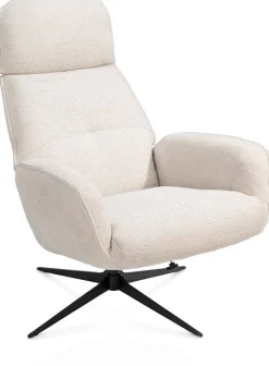 Draaifauteuils|Relaxfauteuils-XOOON Bobbian Relaxfauteuil Creme