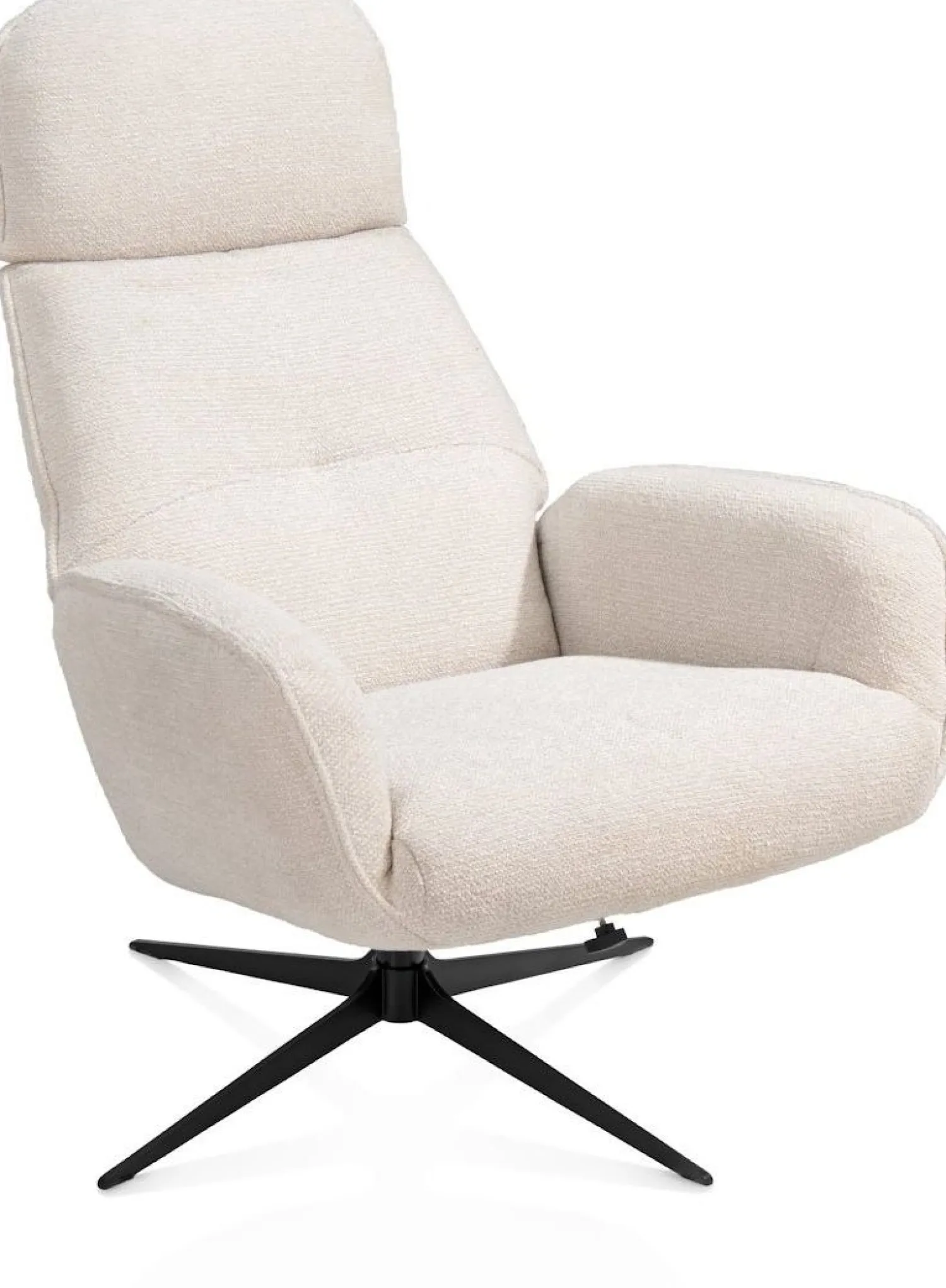 Draaifauteuils|Relaxfauteuils-XOOON Bobbian Relaxfauteuil Creme