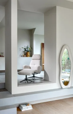 Draaifauteuils|Relaxfauteuils-XOOON Bobbian Relaxfauteuil Creme