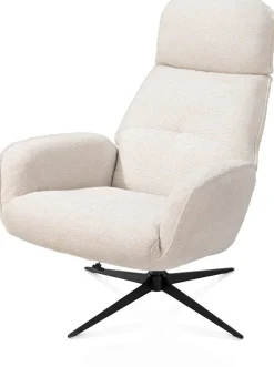 Draaifauteuils|Relaxfauteuils-XOOON Bobbian Relaxfauteuil Creme