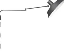 Industriële Wandlampen|Wandlampen-Trendhopper Bolder Wandlamp Zwart