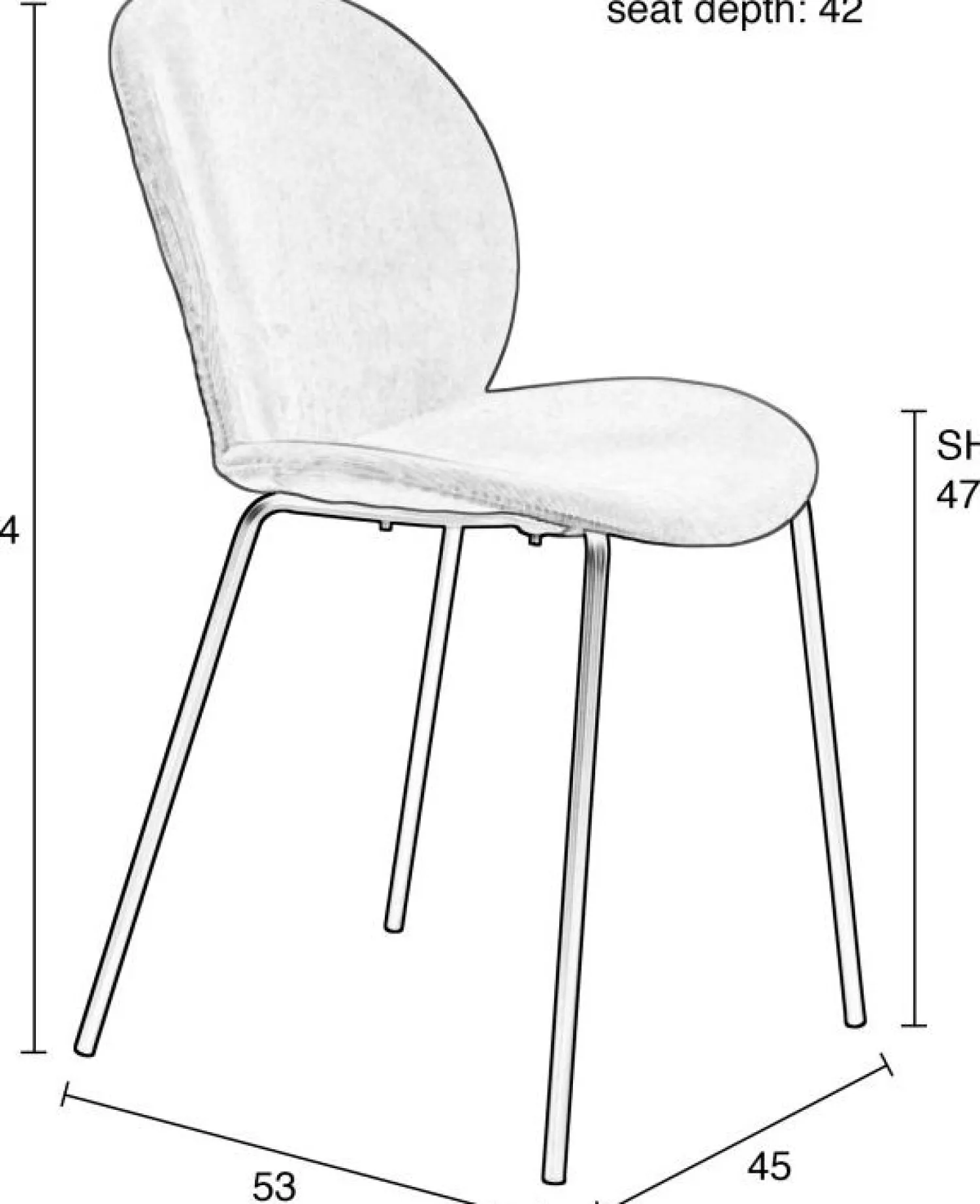 Eetkamerstoelen Zonder Armleuning-Zuiver Bonnet (set van 2) Eetkamerstoel Terra Cotta