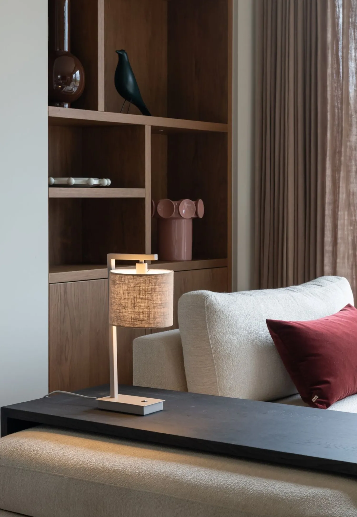 Moderne Tafellampen|Tafellampen-It's about RoMi Boston Tafellamp Sand, Dark Linen