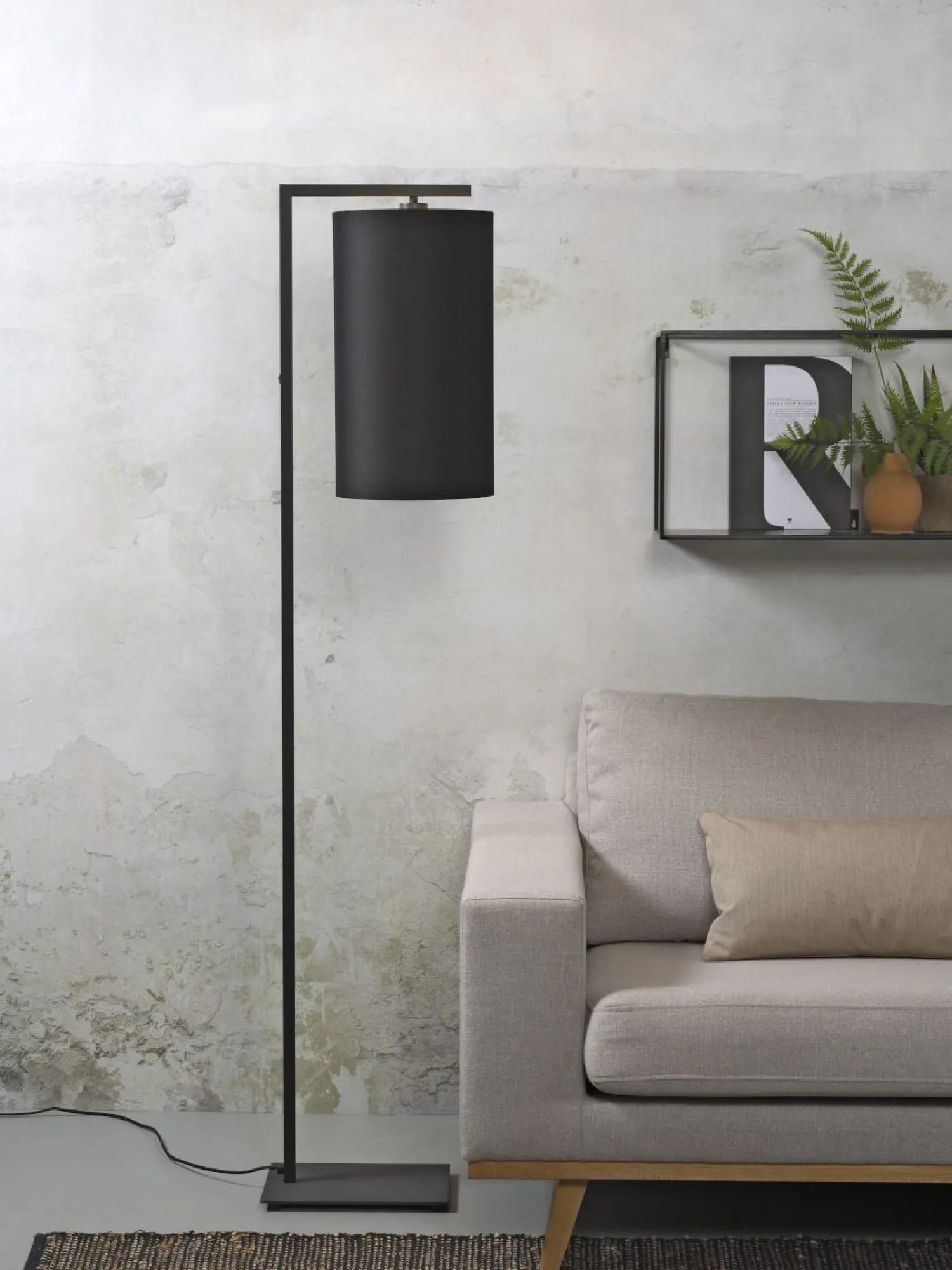 Industriële Vloerlampen|Vloerlampen-It's about RoMi Boston Vloerlamp Zwart