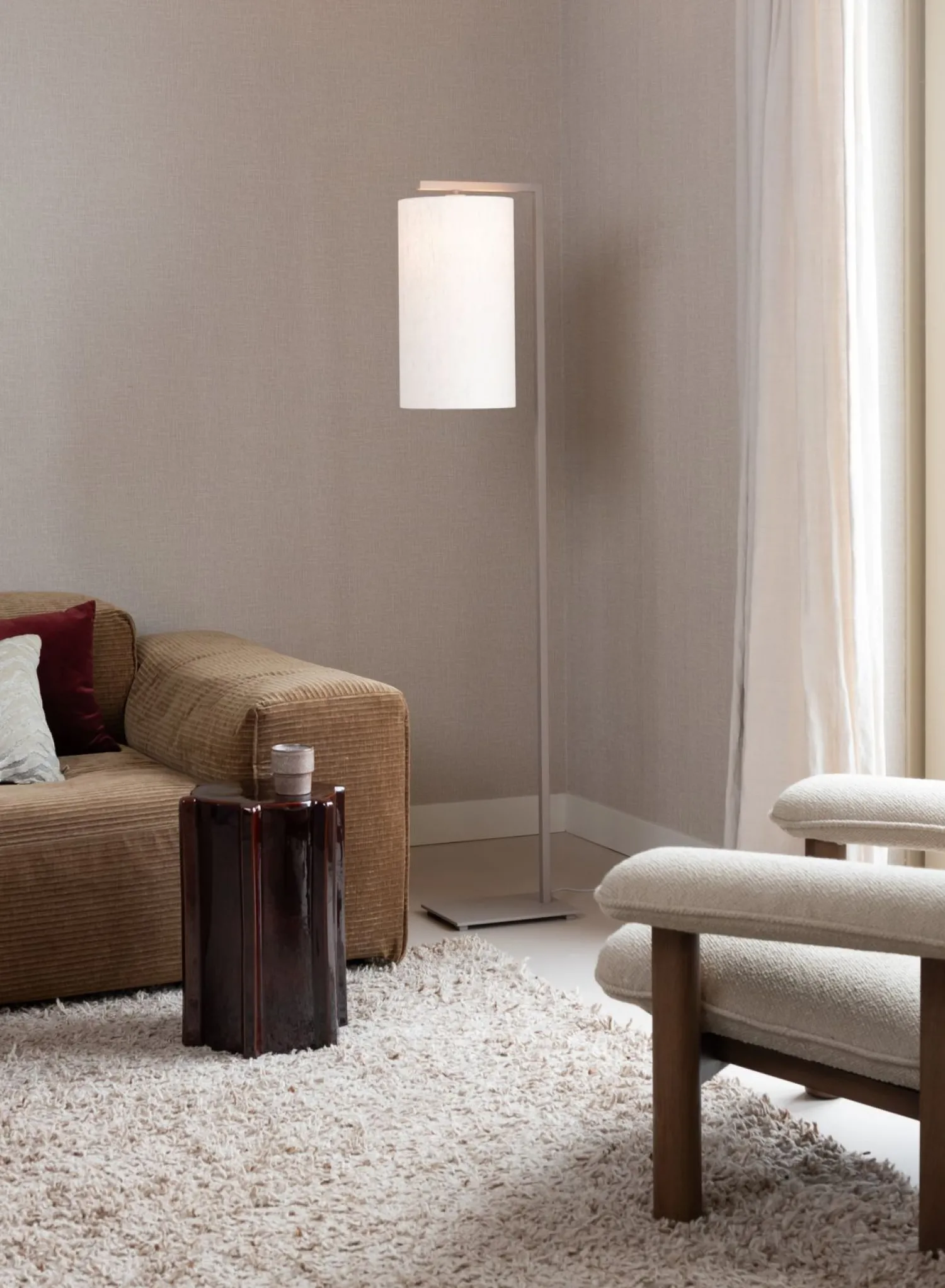 Moderne Vloerlampen|Vloerlampen-It's about RoMi Boston Vloerlamp Sand, White