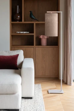 Moderne Vloerlampen|Vloerlampen-It's about RoMi Boston Vloerlamp Sand, Dark Linen