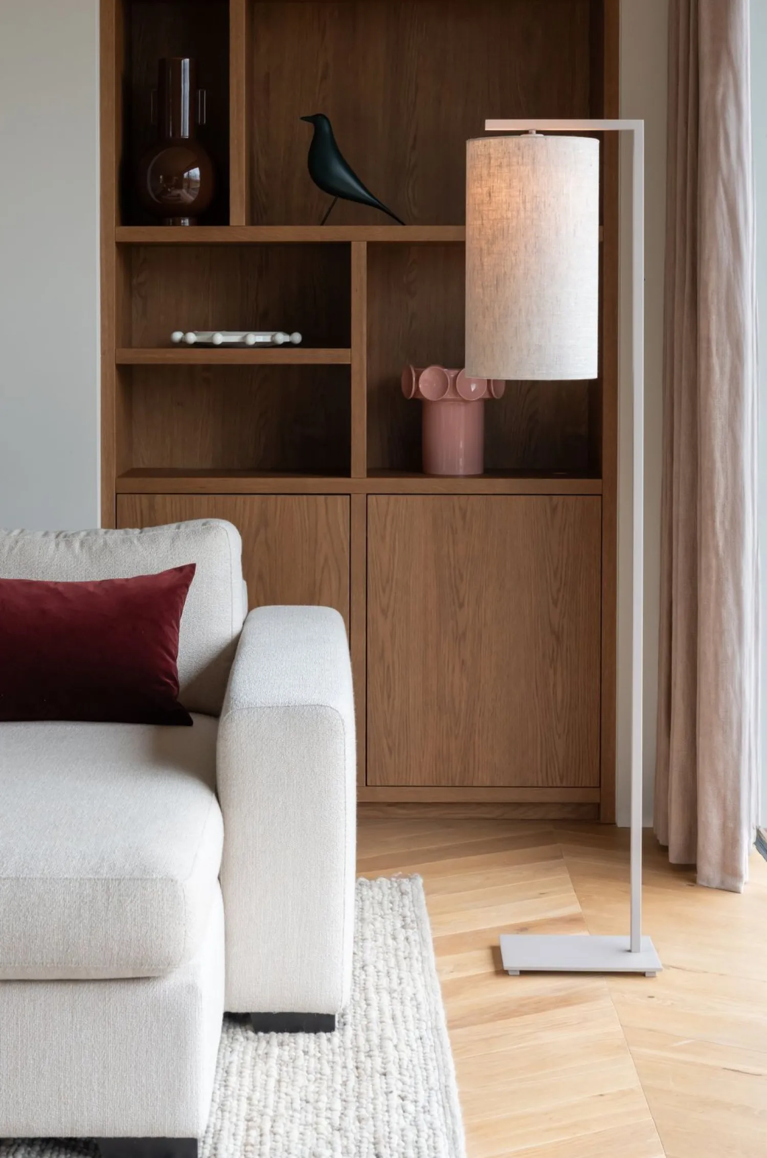 Moderne Vloerlampen|Vloerlampen-It's about RoMi Boston Vloerlamp Sand, Light Linen