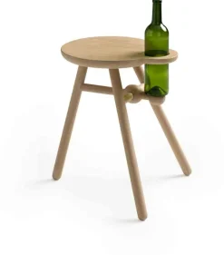 Houten Bijzettafels|Ronde Bijzettafels-Pode Bottle Stool Bijzettafel Naturel