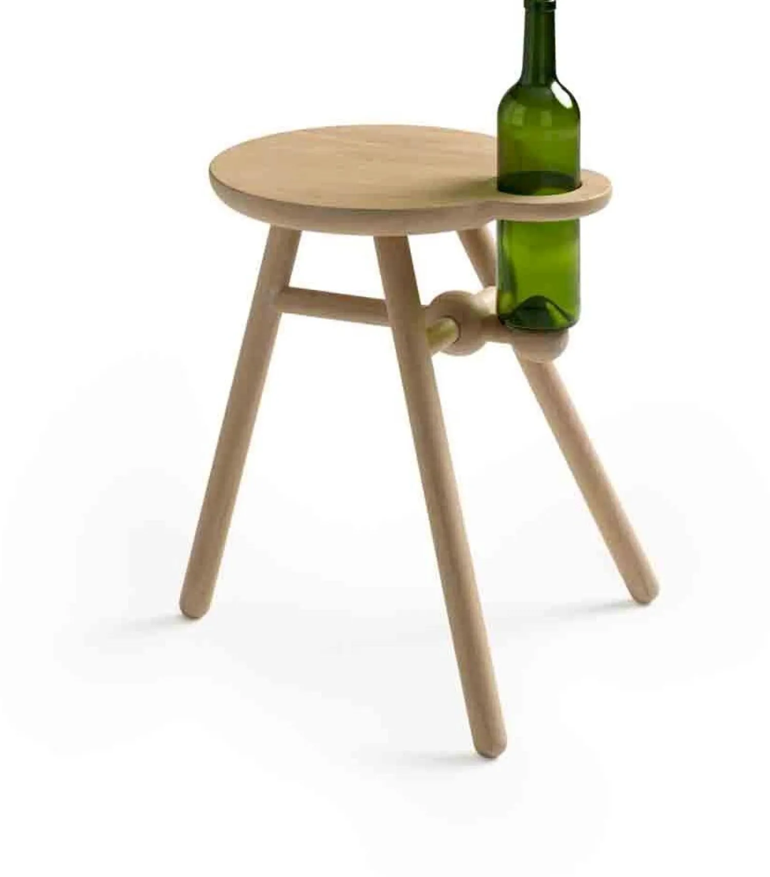 Houten Bijzettafels|Ronde Bijzettafels-Pode Bottle Stool Bijzettafel Naturel