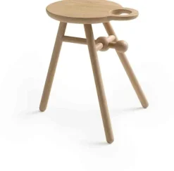 Houten Bijzettafels|Ronde Bijzettafels-Pode Bottle Stool Bijzettafel Naturel