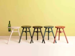 Houten Bijzettafels|Ronde Bijzettafels-Pode Bottle Stool Bijzettafel Naturel