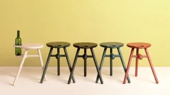 Houten Bijzettafels|Ronde Bijzettafels-Pode Bottle Stool Bijzettafel zwart