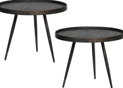 Houten Bijzettafels|Ronde Bijzettafels-WOOOD Bounds Bijzettafel Antique Gold