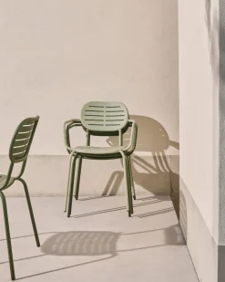 Tuinstoelen-Kave Home Brai Tuin Armstoel Turquoise