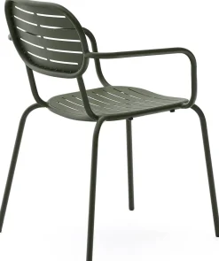 Tuinstoelen-Kave Home Brai Tuin Armstoel Donkergroen