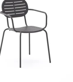 Tuinstoelen-Kave Home Brai Tuin Armstoel Donkergrijs