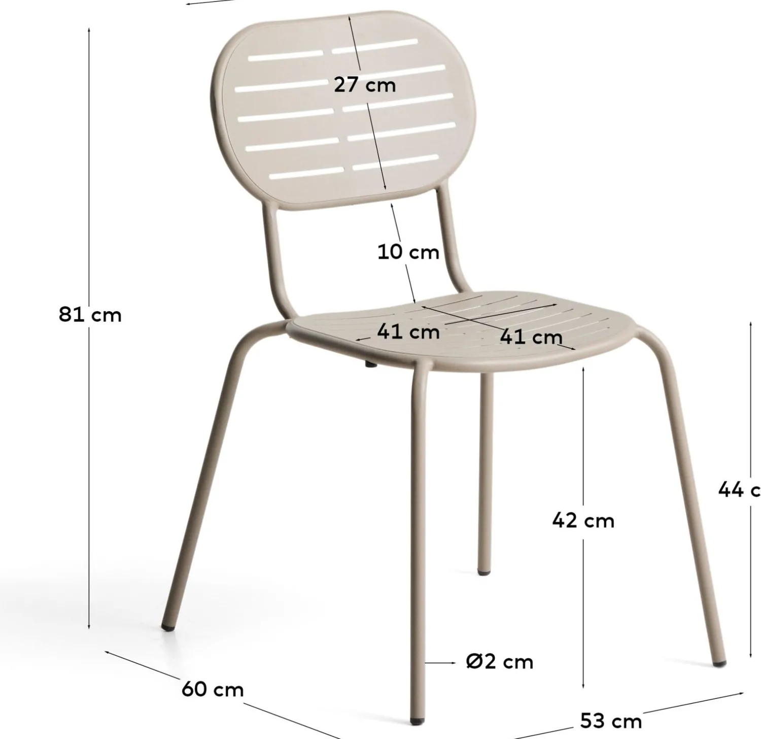 Tuinstoelen-Kave Home Brai Tuinstoel Taupe