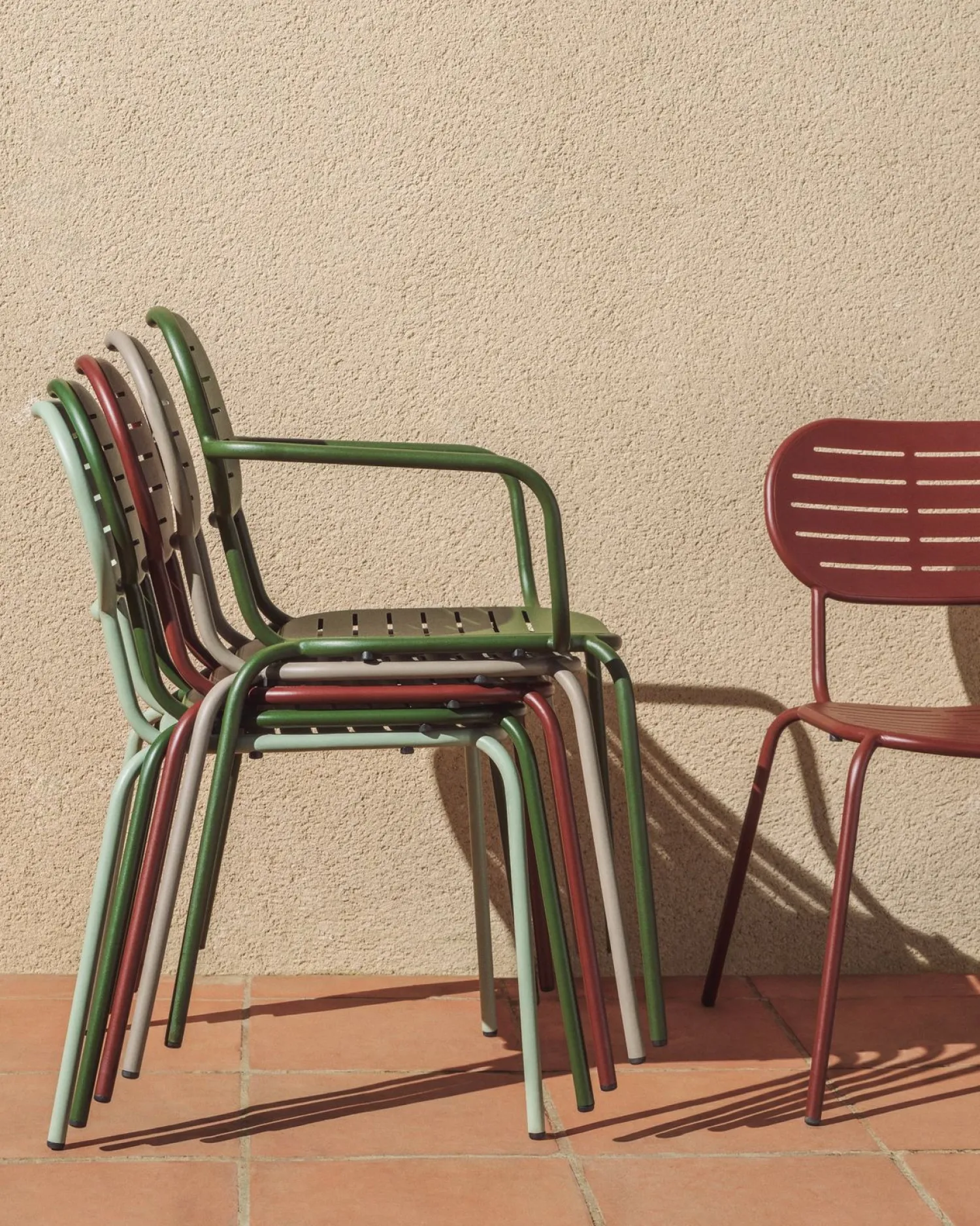 Tuinstoelen-Kave Home Brai Tuinstoel Donkerrood