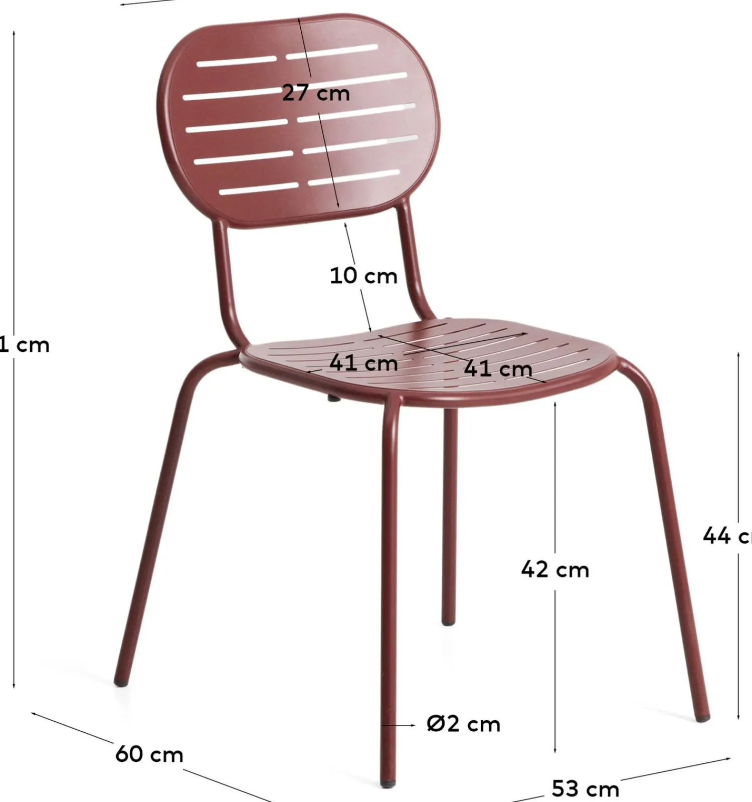 Tuinstoelen-Kave Home Brai Tuinstoel Donkerrood