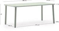 Tuintafels-Kave Home Brai Tuintafel Turquoise