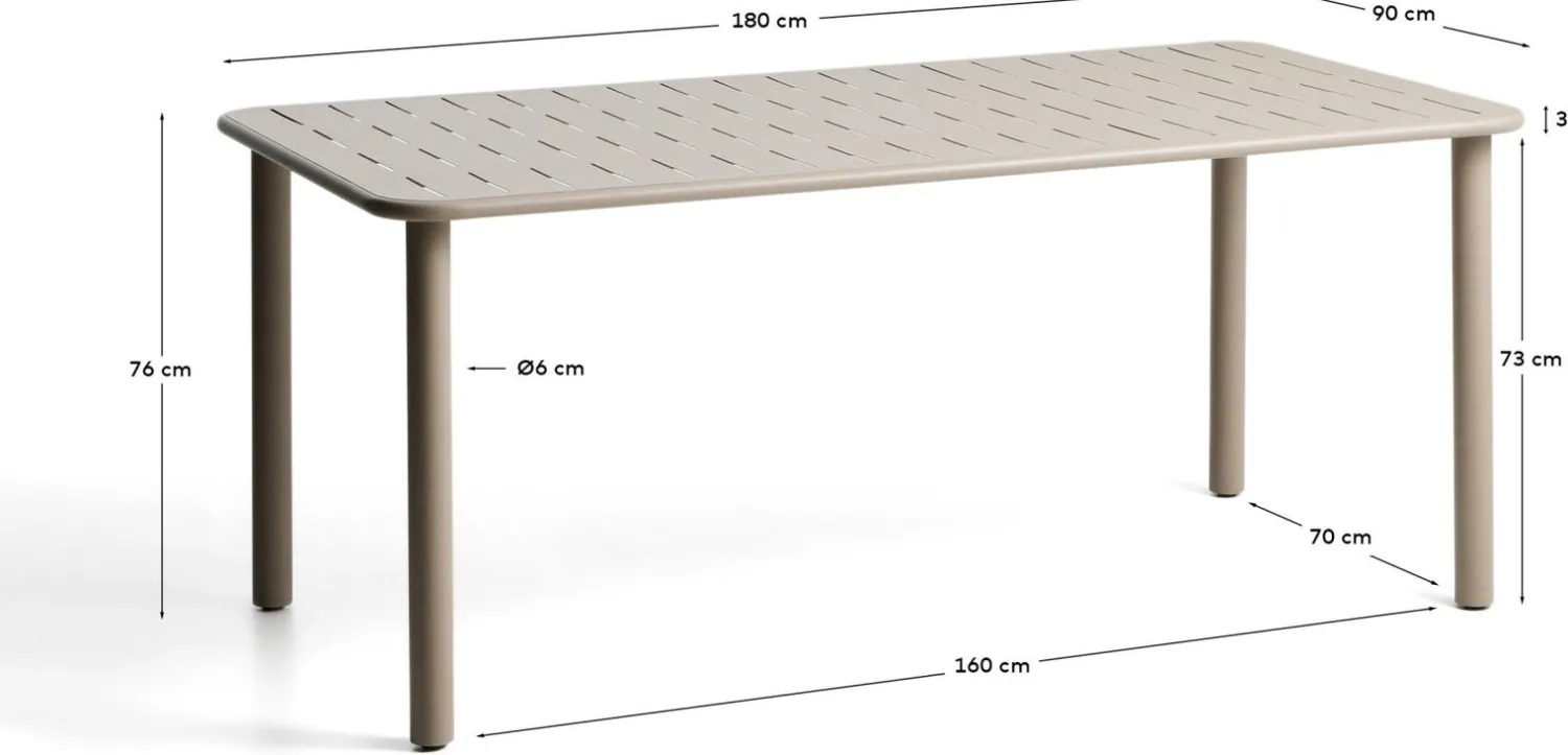 Tuintafels-Kave Home Brai Tuintafel Taupe