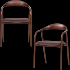 Eetkamerstoelen Met Armleuning-WOOOD Bran Eetkamerstoel Bruin