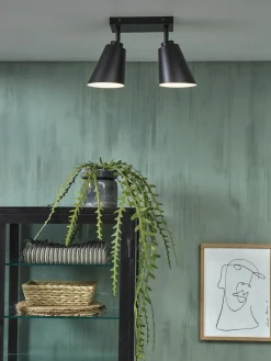 Industriële Plafondlampen|Plafondlampen-It's about RoMi Bremen 2 spots Plafondlamp Black