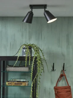 Industriële Plafondlampen|Plafondlampen-It's about RoMi Bremen 2 spots Plafondlamp Black