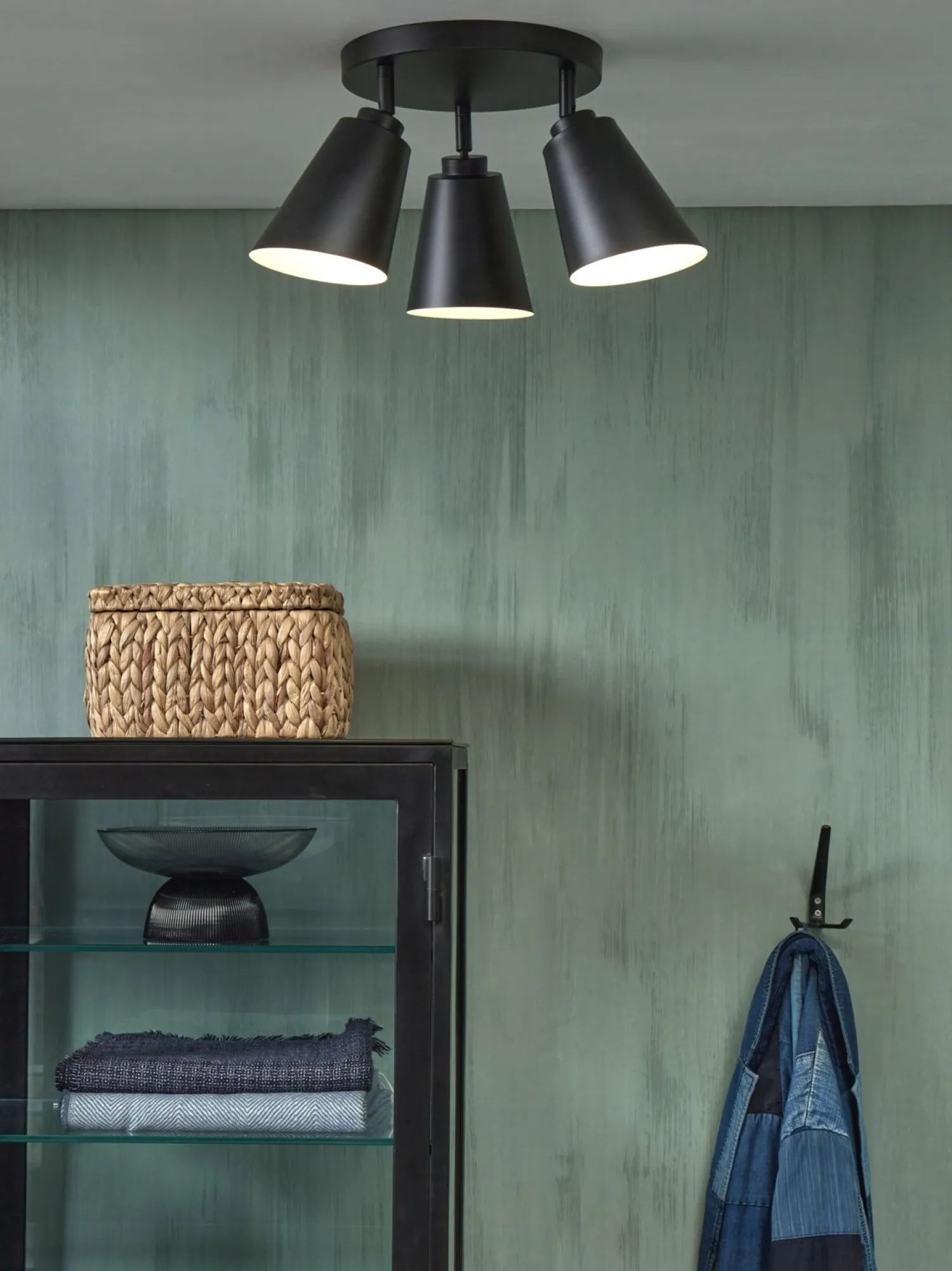 Industriële Plafondlampen|Plafondlampen-It's about RoMi Bremen 3 spots Plafondlamp Black