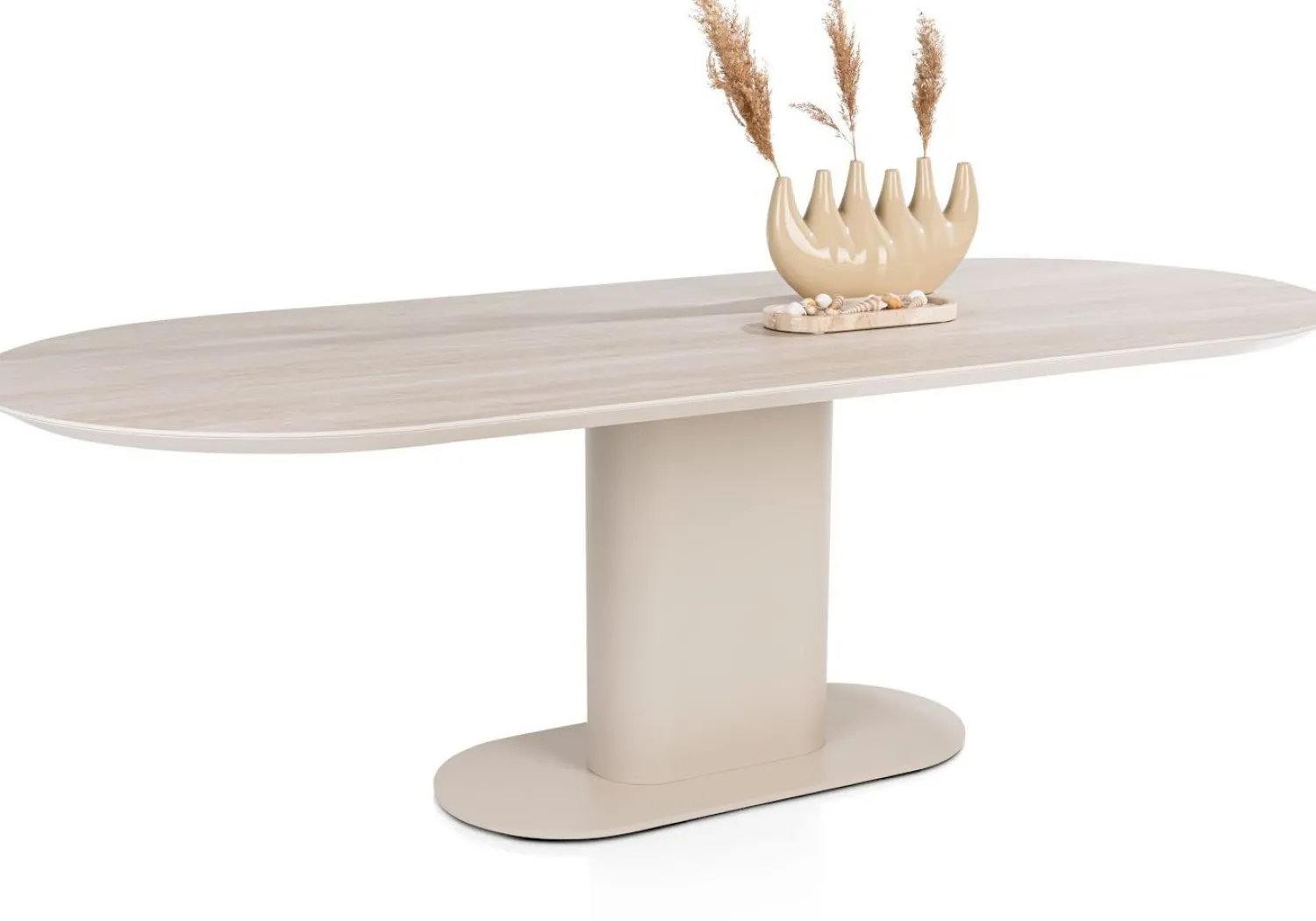 Ovale Eettafels-XOOON Brianto Eettafel Creme