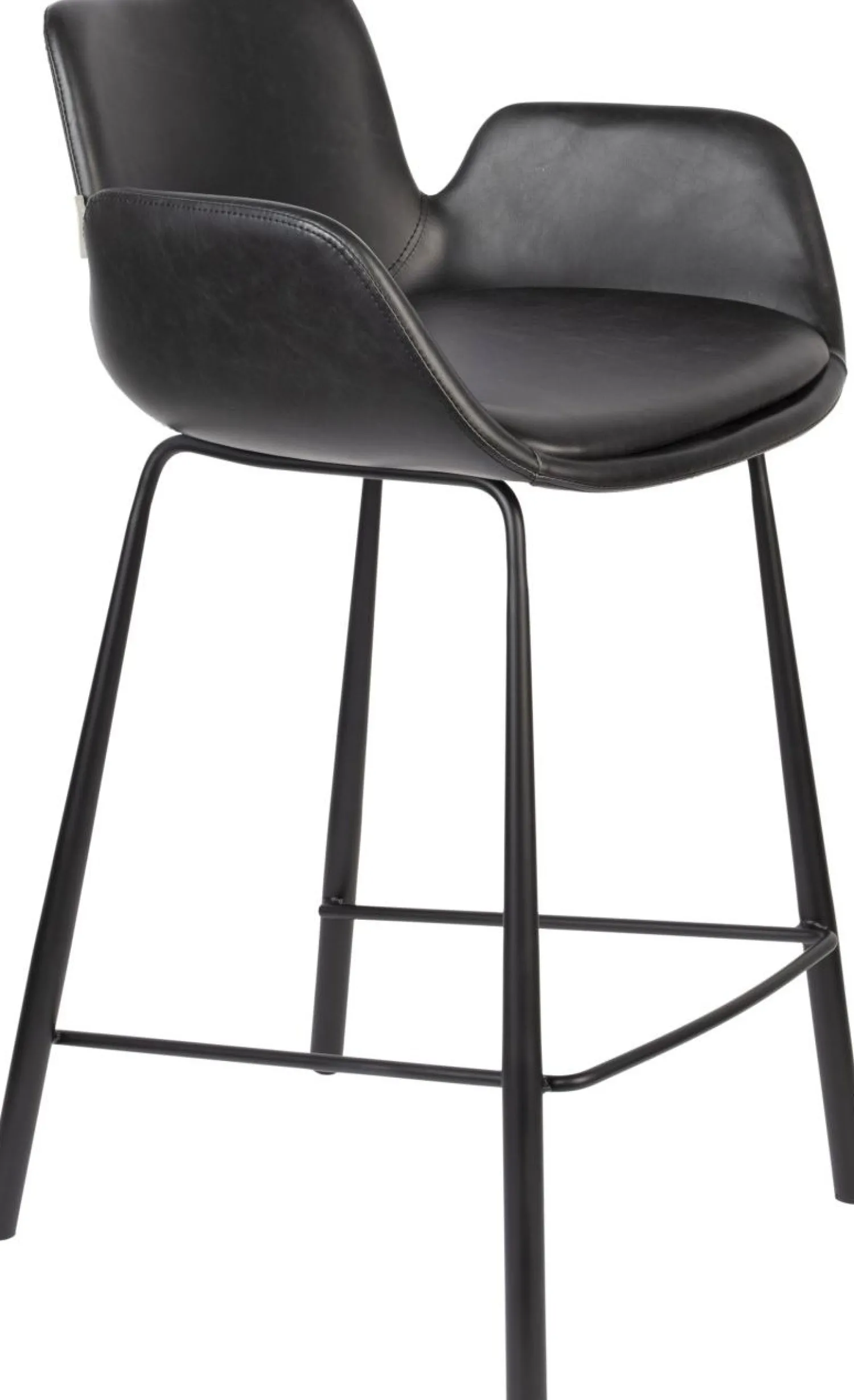 Leren Barkrukken|Barkrukken Met Armleuning-Zuiver Brit LL (set van 2) Barkruk Black